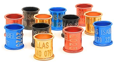 Genérico Anillas Personalizadas de Aluminio de 8mm para Palomas (25, Rojo)