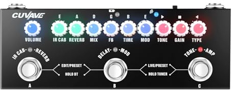 CUBE BABY Bärbar multifunktionell elektrisk gitarr kombinerad effektpedal med trådlös musikuppspelning telefoninspelning o typ-C gränssnittsfunktion