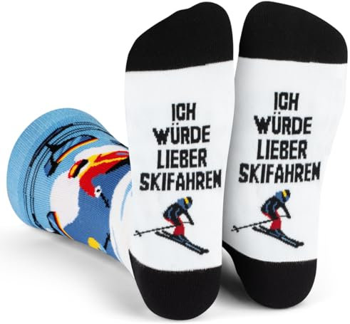 Lavley Ich Würde Lieber Skifahren Socken Lustiges Ski Geschenk für Männer und Frauen