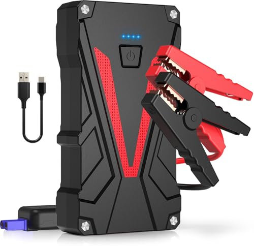BR500 - Arrancador de batería para coche, 3000 A, 16800 mAh, arranque de coche (hasta 7,0 L, gasolina/6,0 L, gasóleo) portátil Booster batería de coche