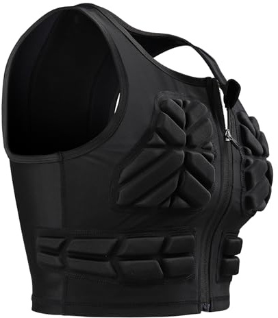 Dialudon Women Girls Impact Chest Rib Protector Padded Compression Vest for Girls Soccer Basketball Football Rugby Softball Size S 29.1”