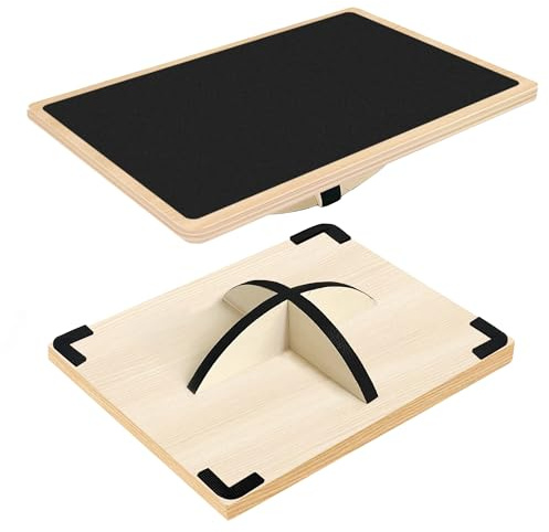 Balance Board Professional Wobble Board for Adults Anti-Slip for Physical Therapy Standing Desk Core Strength Wooden Rocker Board(350LBS) (360° Balance Board)