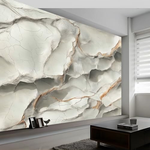 Papel tapiz 250 x 175 cm Mural fotográfico de pared Textura De Piedra De Ágata Natural Decoración para sala de estar dormitorio y habitación de niños Gris Claro Fondo Papel tapiz mural no tejido