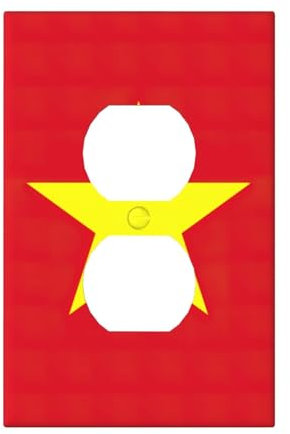 Cubiertas de salida con estampado de bandera vietnamita, 1 placa de pared de tamaño estándar, cubiertas de placas frontales de policarbonato de doble salida