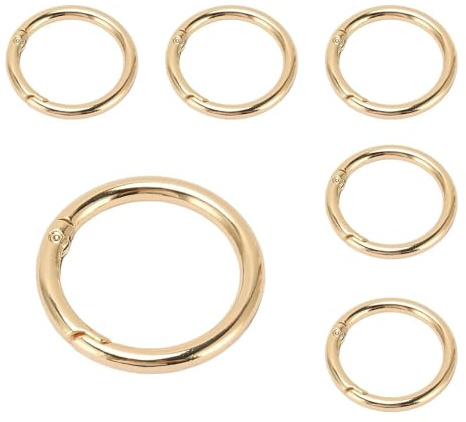 txuzong Moschettoni Rotondi 6 Pezzi - 6 cm Diametro Esterno / 5 cm Interno - Gancio a Molla Grande per Borse, Portachiavi, DIY, Artigianato, Decorazioni