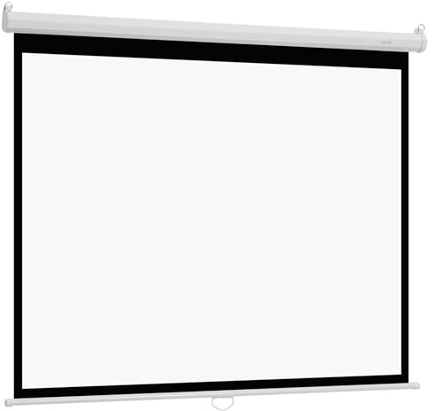 VEVOR manuelle Projektionsleinwand Beamer Leinwand, 72 Zoll 4:3 4K 1080 HD, einziehbare Projektionsleinwand, wandmontierte Filmprojektion mit Zugseil, tragbare Rolloleinwand Heimkino