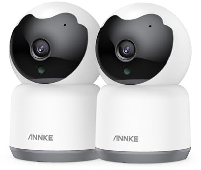 ANNKE Crater 2 WLAN Kamera Innen, 3MP WiFi Baby/Haustier Kamera Innen mit 2-Wege-Audio, Bewegungserkennung Smart Kamera, Cloud & SD Kartenspeicherung 2er-Pack