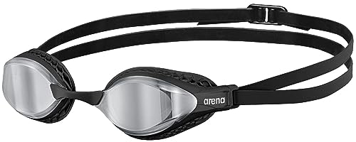 Arena Airspeed Mirror Lunettes de Natation Anti-Buée pour Adultes et Unisexe, Lunettes de Piscine avec Verres Larges, Protection UV, 3 Ponts de Nez Interchangeables, Joints nid d'abeilles