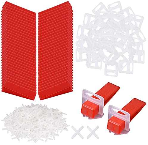 Nivelador de Azulejos Suelo, 100 Pcs Cuñas Nivelacion Azulejos, 100 Pcs Clips Espaciadores de Nivelación 2mm, 100 Pcs Separadores Azulejos 2mm, Crucetas para Juntas 2mm, para Herramientas de Baldosas