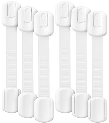 Bates- Child Safety Strap Locks, 6 Pack, Child Proof Cabinet Latches, Child Safety Cabinet Locks, Drawer Locks Baby Proofing, Baby Cabinet Safety Latches, Baby Proof Cabinet Locks