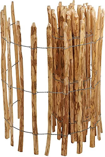 Clôture à ganivelle- Longueur 5 m - Espace 4-5 cm - Clôture à lattes en bois - Décoration pour jardin