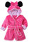 Quinfoil Little Girls Hood with Ears Robe Sleepwear Housecoat, Rose Red, 4T