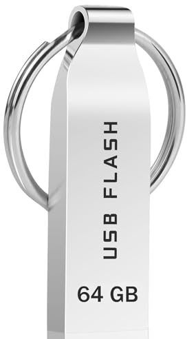 Niowoaf Chiavetta USB 64GB Impermeabile Memoria Stick 64GB Archiviazione Dati Unità Pen Drive per Computer/Tablet/TV/Videocamera,con Portachiavi