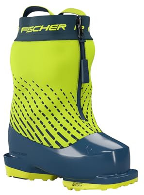 FISCHER Kids' Junior Two Durable Lightweight Easy-Entry All-Mountain Alpin Touring Skischuh mit rutschfester GripWalk-Sohle, wasserdichte Gamasche, Reißverschluss vorne, Klettverschluss und