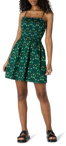 Amazon Essentials Vestido con Corpiño Nido de Abeja de Satén de Algodón de Corte Recto Mujer