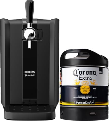 PerfectDraft Black – Pack Tireuse À Bière + 1 Fût Corona 6L – Machine Pression À Domicile – Refroidissement À 3°C – 30 Jours Fraîcheur – Indicateurs LED Température – Idée Cadeau Amateur Bière