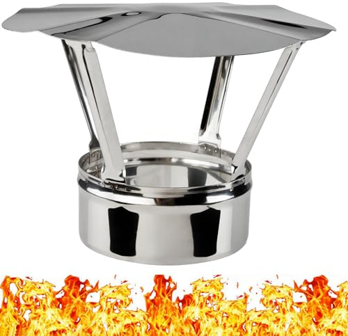 Edelstahl Schornstein Regenhaube Regenhut Regenschirm Kamin Abdeckung Haube für Kaminrohr Ofenrohr Rohr Ø 130 mm