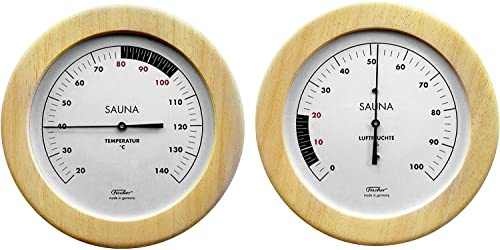Sauna Thermometer + Hygrometer, 155 mm, Set: 196T-03 + 196H-03