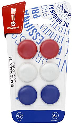 MEMOBE Haftmagnet - Magnete für Magnettafel Stark - Magnete für Whiteboard, Pinnwand, als Kühlschrank Magnete und Tafelmagnete - Magnete Bunt Rund Dekorative Magnete - 6 Stück