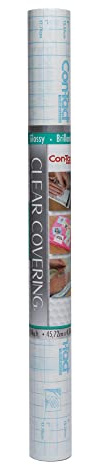 Con-Tact Brand Creative Clear Covering, Versatile and Self-Adhesive Shelf Liner, Ideal Privacy Film, Protective Clear Vinyl, 18'' x 16', Glossy