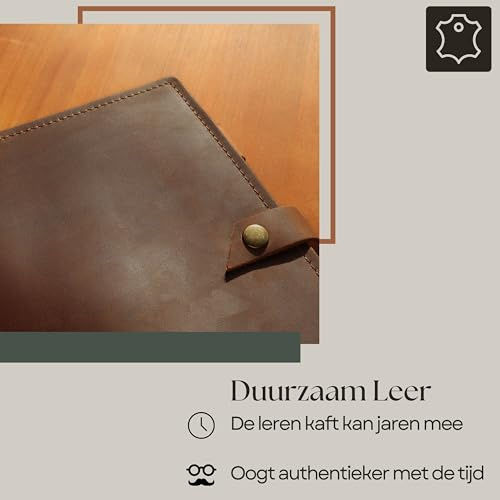 Vultera ROALD – Carnet de notes rechargeable A5 en cuir avec reliure à 6 anneaux | Carnet de voyage & journal intime en cuir de vachette véritable