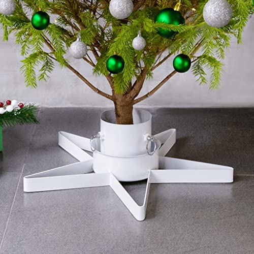 INLIFE 331316 - Soporte para árbol de Navidad (47 x 47 x 13,5 cm, 2,14 kg), color blanco