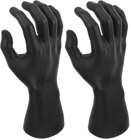 Holibanna 2Piezas Soporte de Exhibición de Joyas Mano Masculina Maniquí de Negro para Anillos y Pulseras Organizador de Joyería Artístico para Fotografía y Decoración