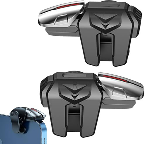 Fllyvly Contrôleur de Jeu Mobile avec 4 Gâchettes L1R1 L2R2, Manette Universelle pour Téléphone Portable, Compatible avec iPhone, Android, iOS pour PUBG, Fortnite, Haute Sensibilité et Protection