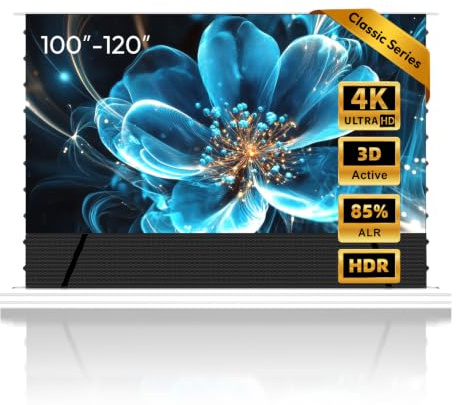 NothingProjector Pantalla de Proyección Motorizada ALR CLR UST 100 Pulgadas | Para Proyector Tiro Ultracorto y Estándar, Eléctrica de Suelo, 4K/8K UHD,85% Rechazo de Luz Ambiental,Sin Instalación,Classic