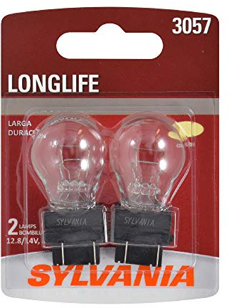 SYLVANIA - 3057 Long Life Miniature - Bulb, Ideal for Daytime Running Lights (DRL) and Back-Up/Reverse Lights (Contains 2 Bulbs)