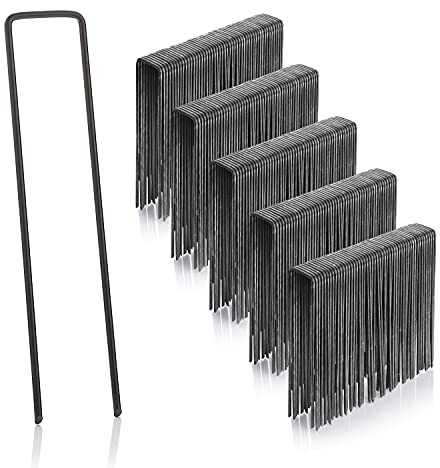 GardenMate 250x Picchetti di ancoraggio lunghi 150mm e larghi 25mm in filo d'acciaio dello spessore di 2,9mm, 4260313266357
