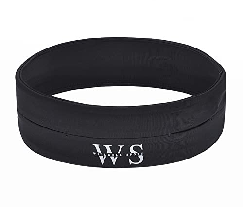 WILLWELL SPORT Laufgürtel - Hüfttasche, Sportgürtel mit Taschen,Trinkgürtel. Ideal zum Herumtragen von Schlüsseln, Handys, Karten und Bargeld. Für Männer und Frauen(Medium/29''-32''Waist)…
