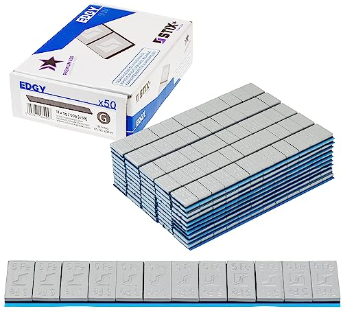 Stix Klebegewichte Edgy Slim Auswuchtgewichte 600 Stück 5g 50 Streifen à 60g pulverbeschichtet verzinkt 3,5mm mit Schutzstreifen für Alufelgen 3KG