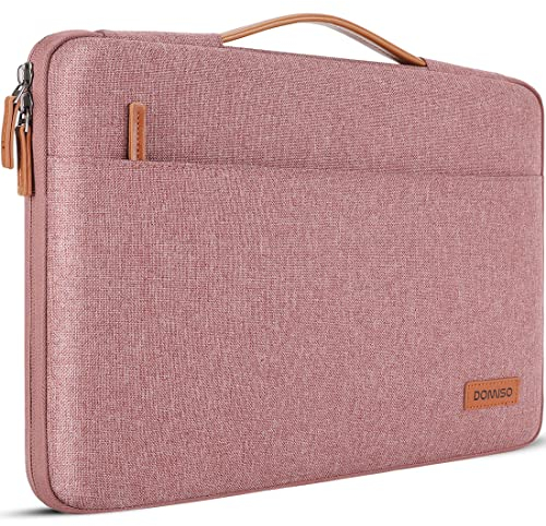 DOMISO Laptoptasche 15,6 zoll Laptop Hülle Tasche Kompatibel mit 16 Zoll MacBook Pro M4/M3/M2/M1 Pro/Max A3403 A3186 A2991 A2780 A2485 A2141,Wasserabweisend Laptophülle Sleeve mit Griff,Rosa