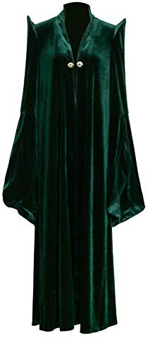 LIKUNGOU Dam trollkarlskostym sammet magisk trollkarl rock med spetsig hatt halloween cosplay festkläder (medium)