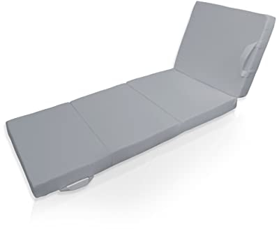 Home-Vision Klappmatratze, Gästematratze, 4-teilige Faltmatratze, Faltbare Matratze Reisebett Tragbares Gästebett & Campingbett Kollektion Kier (AE Grau, 195x70x8cm, 1 Stück)