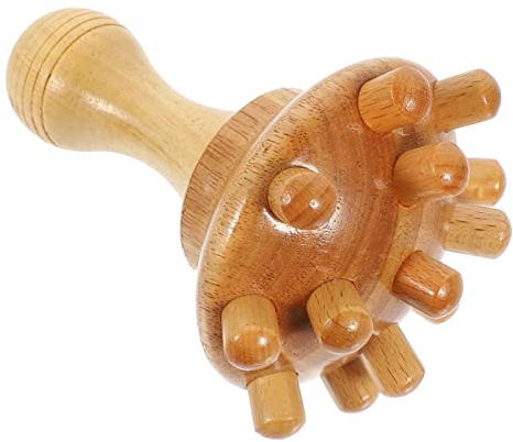 minkissy Peigne de Massage Tête en Bois de Hêtre Portable, Masseur Chevelu Relaxant pour Mains et Jambes, Outil Ergonomique pour Détente du Cuir Chevelu