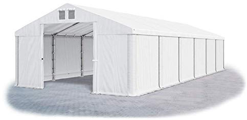Das Company Lagerzelt 6x12m weiß Zelt wasserdicht 560g/m² PVC Plane hochwertig Zelthalle Summer SD Gazebo - Faltpavillon, Gartenpavillon, Pavillon, Gartenhaus, Zeltgarage, Garagenzelt - Partyzelt