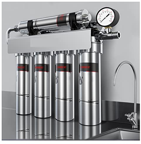 Kit de Filtración de Ósmosis Inversa - Purificador de Agua de Acero Inoxidable 304, Sistema de Filtro Potable Directo de 5 Etapas, Máquina de Purificación de Membrana UF para el Hogar