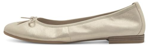 Tamaris Damen Klassische Ballerinas, Frauen Flats,Slip-ons,klassisch elegant,Ballerinen,Pumps,Halbschuhe,Sommerschuhe,Slipper,Champagne,38 EU