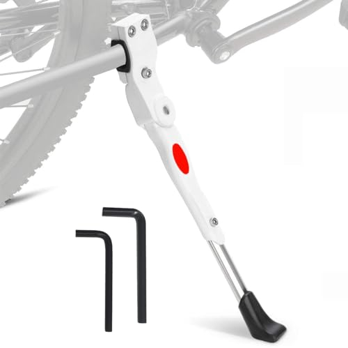 Ruayia Fahrradständer, rutschfest Hinterbauständer, Seitenständer, Universal Bike Stand für Mountainbike Cityrad Pendlerfahrräder Rennrad MTB - Weiß