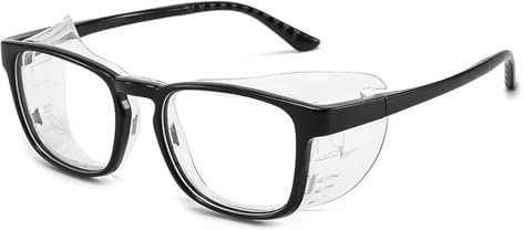 FGAQLUK Adult Anti-pollen Allergy Glasses, Extended Silicone Full-surround Frame - Removable Goggles, Anti-blue Light, Anti-fog, Anti-UV Glasses (Color : Black)