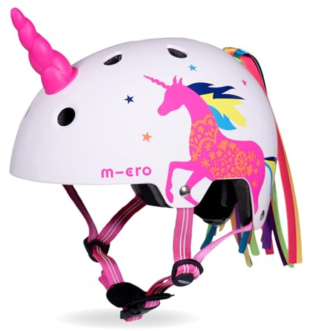 Micro Scooters | Bike/Scooter 3D Printed Deluxe Children's Helmet | Cycling Accessories | Adjustable Headwear | Boys & Girls | 48-54cm | Unicorn