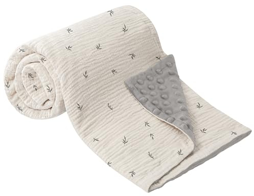 Bearmoss Babydecke Baumwolle Baby Decken Neugeborenen,Weiche Krabbeldecke für Kinder,Musselin Schlafdecken für Kleinkinder Mädchen Junge 75x100cm(Knospe)