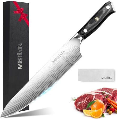 MOSFiATA Kochmesser 10 Zoll - Extrem scharfes Fleischmesser aus hochwertigem EN1.4116 Stahl, ideal für Profiköche, Kochmesser Messer Küchenmesser Chef Knife, inklusive eleganter Geschenkverpackung