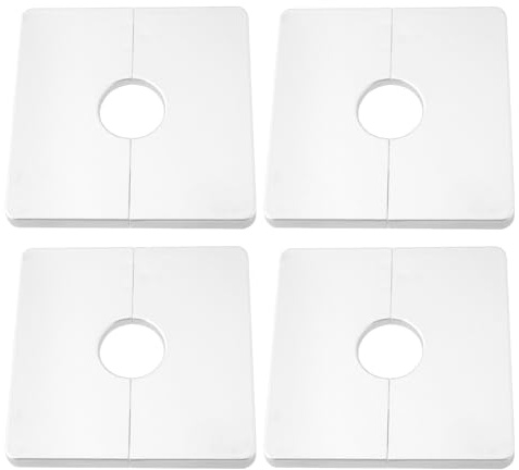 OTOTEC 4 st väggdelad fläns bländare 22 mm ABS 85,5 mm självhäftande fyrkantiga täckbricka plattor för fast duschhuvud, standard 1/2 tums rör, silver