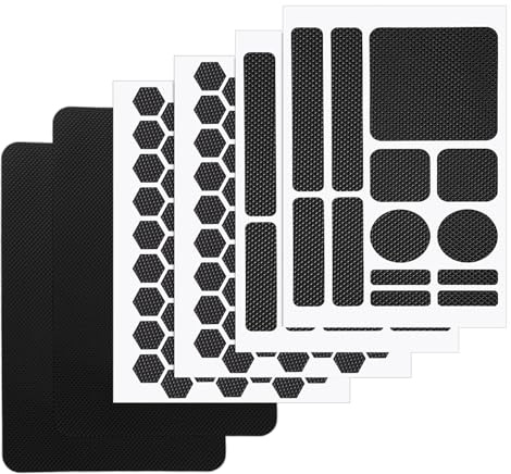Gosknor 6st Anti-Slip Phone Grip Tape Stickers, Universal Självhäftande Dragdekaler Förskurna Greppremsor Svarta Lappar för Mobiltelefoner Fodral Möss Surfplattor Spelkontroller och Smidiga Enheter