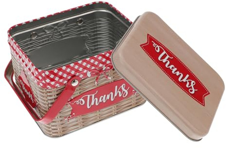 LOLIPPYY Caja De Lata De Dulces Grande y Vintage Caja De Galletas Resistente Diseño Creativo y Asa Portátil Para Almacenamiento y Regalo