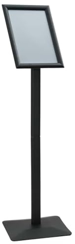 vidaXL Pedestal affischställ Svart a4 Aluminium och PVC,