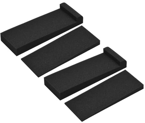 Dilwe 2 Förpackningar med Hög Densitet Akustisk Isolering Skumkuddar, 27x10 Cm Studiomonitor Högtalarisoleringsdynor med Sluttande Stötsäker Design för Att Reducera Efterklang och (Svart)